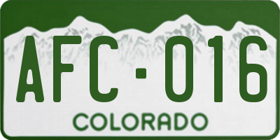 CO license plate AFC016