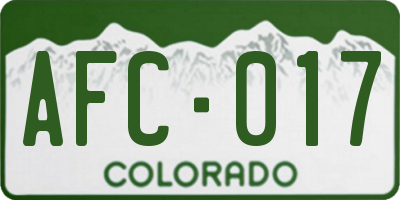 CO license plate AFC017