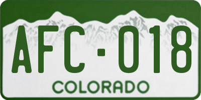 CO license plate AFC018