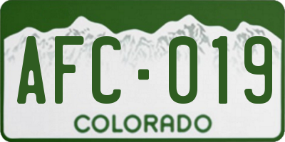 CO license plate AFC019