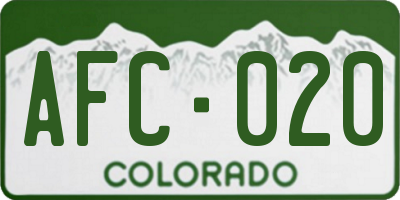 CO license plate AFC020