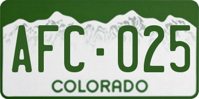CO license plate AFC025