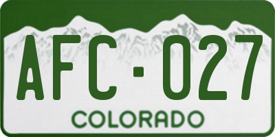 CO license plate AFC027