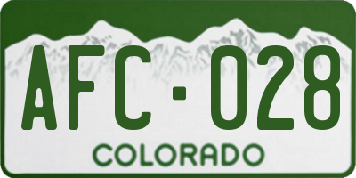 CO license plate AFC028