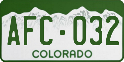 CO license plate AFC032