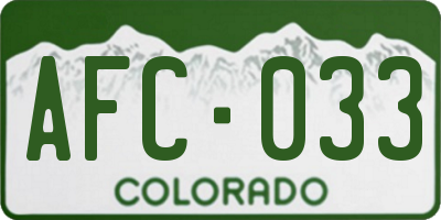 CO license plate AFC033