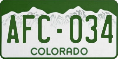 CO license plate AFC034