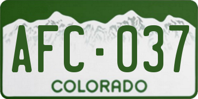 CO license plate AFC037