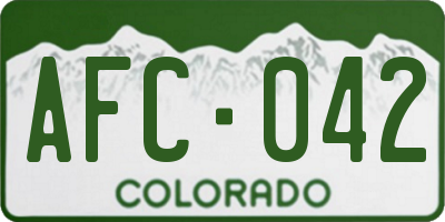 CO license plate AFC042
