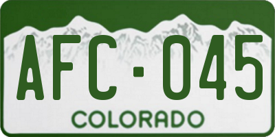 CO license plate AFC045
