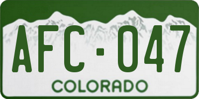 CO license plate AFC047