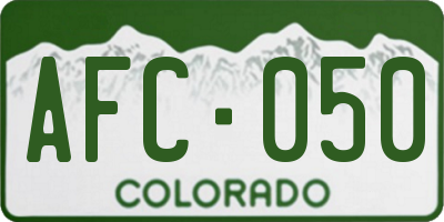 CO license plate AFC050