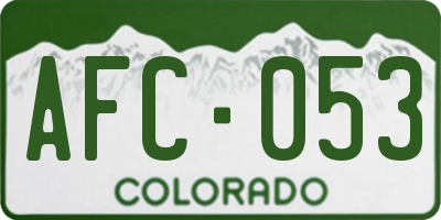 CO license plate AFC053
