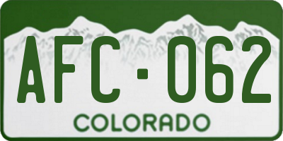 CO license plate AFC062