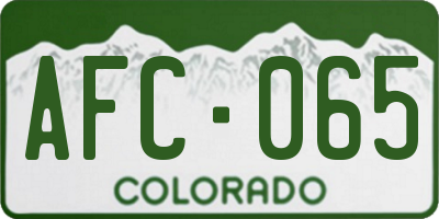 CO license plate AFC065