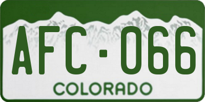 CO license plate AFC066