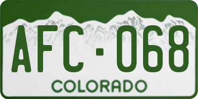 CO license plate AFC068