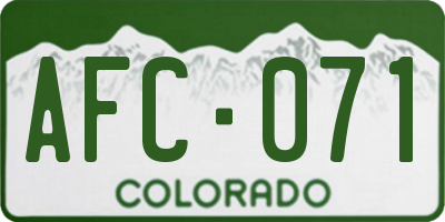 CO license plate AFC071
