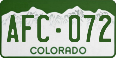 CO license plate AFC072
