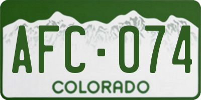 CO license plate AFC074