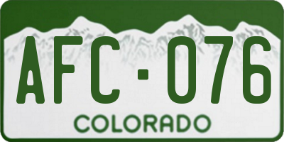 CO license plate AFC076
