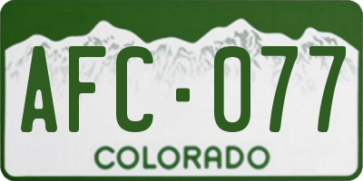 CO license plate AFC077