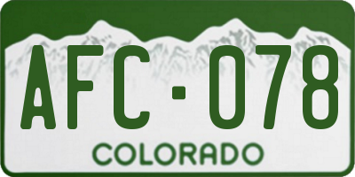 CO license plate AFC078