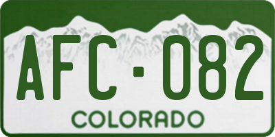 CO license plate AFC082