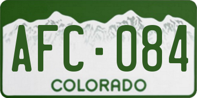 CO license plate AFC084