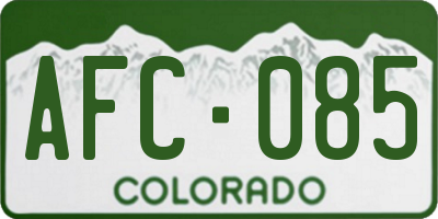 CO license plate AFC085