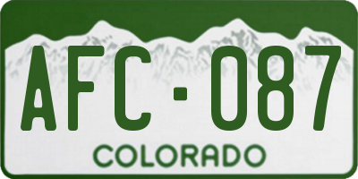 CO license plate AFC087