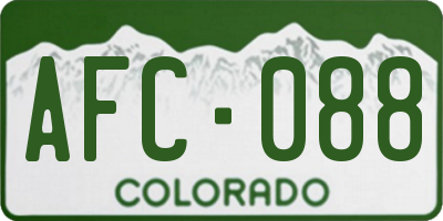 CO license plate AFC088