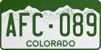 CO license plate AFC089