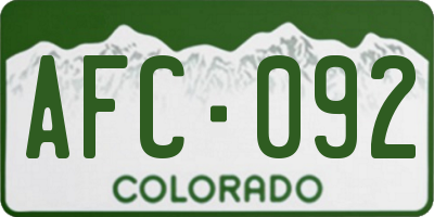 CO license plate AFC092