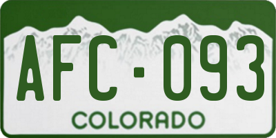 CO license plate AFC093