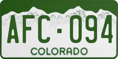 CO license plate AFC094