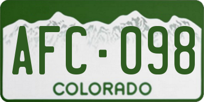 CO license plate AFC098