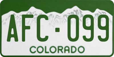 CO license plate AFC099
