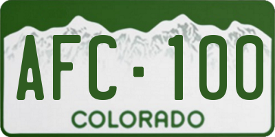 CO license plate AFC100