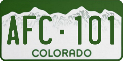 CO license plate AFC101