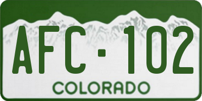 CO license plate AFC102