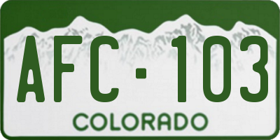 CO license plate AFC103