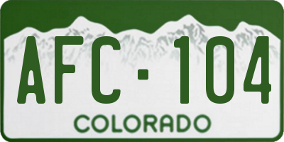 CO license plate AFC104