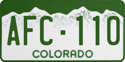 CO license plate AFC110