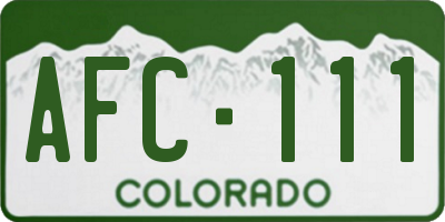 CO license plate AFC111