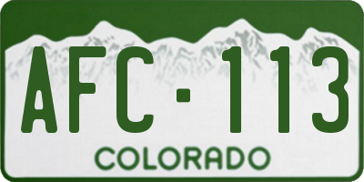 CO license plate AFC113