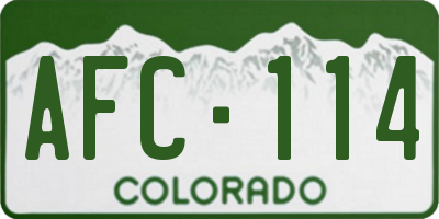 CO license plate AFC114