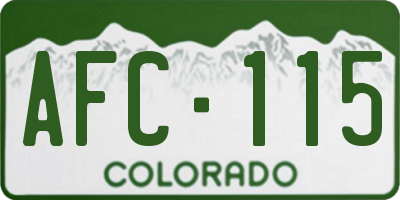 CO license plate AFC115