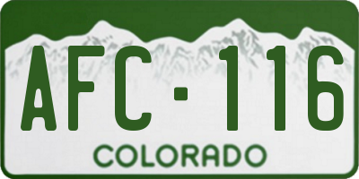 CO license plate AFC116