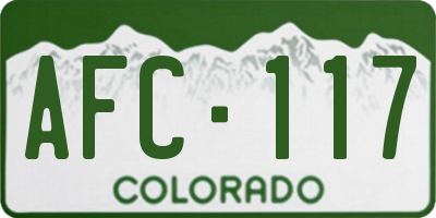 CO license plate AFC117